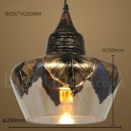 Lampe à suspension rétro européenne en verre pour salon