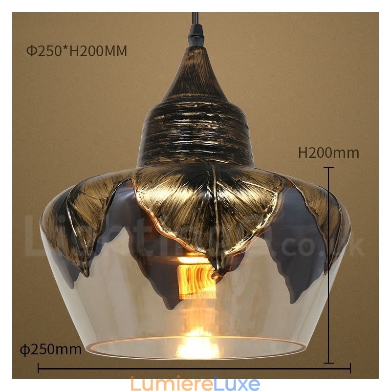 Lampe à suspension rétro européenne en verre pour salon