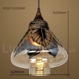 Lampe à suspension rétro européenne en verre pour salon