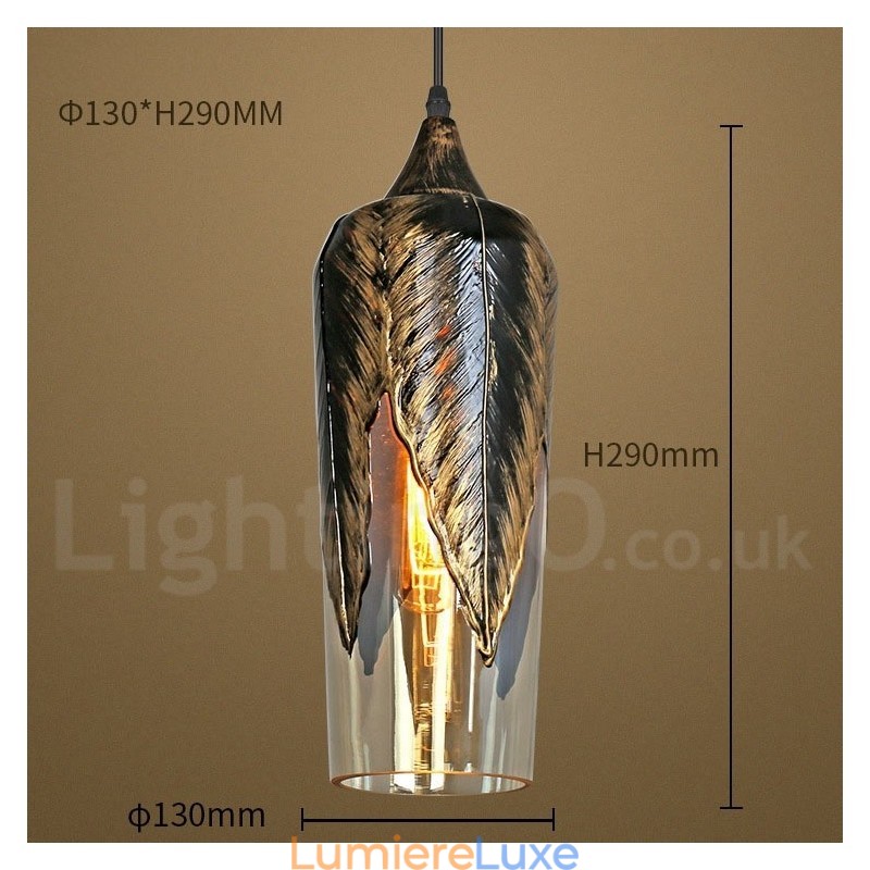 Lampe à suspension rétro européenne en verre pour salon