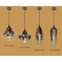 Lampe à suspension rétro européenne en verre pour salon
