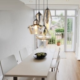 Lampe à suspension rétro européenne en verre pour salon