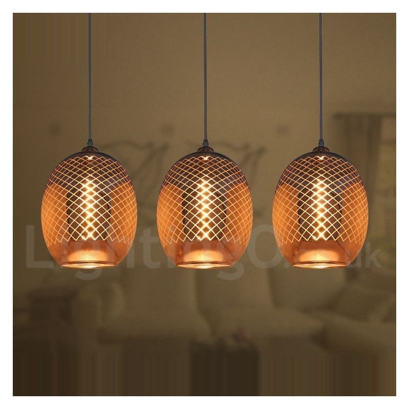 Suspension en verre rustique Lampe suspendue de café européenne