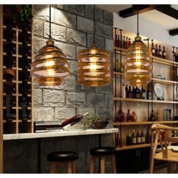 Lampe suspendue européenne en verre pour café et salon