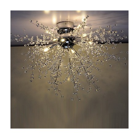Lustre moderne en cristal et métal chromé Globe Lustre moderne en cristal et métal chromé Globe