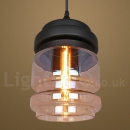 Suspension en verre rustique Lampe suspendue de salon européenne