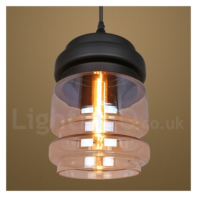 Suspension en verre rustique Lampe suspendue de salon européenne