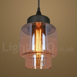 Suspension en verre rustique Lampe suspendue de salon européenne