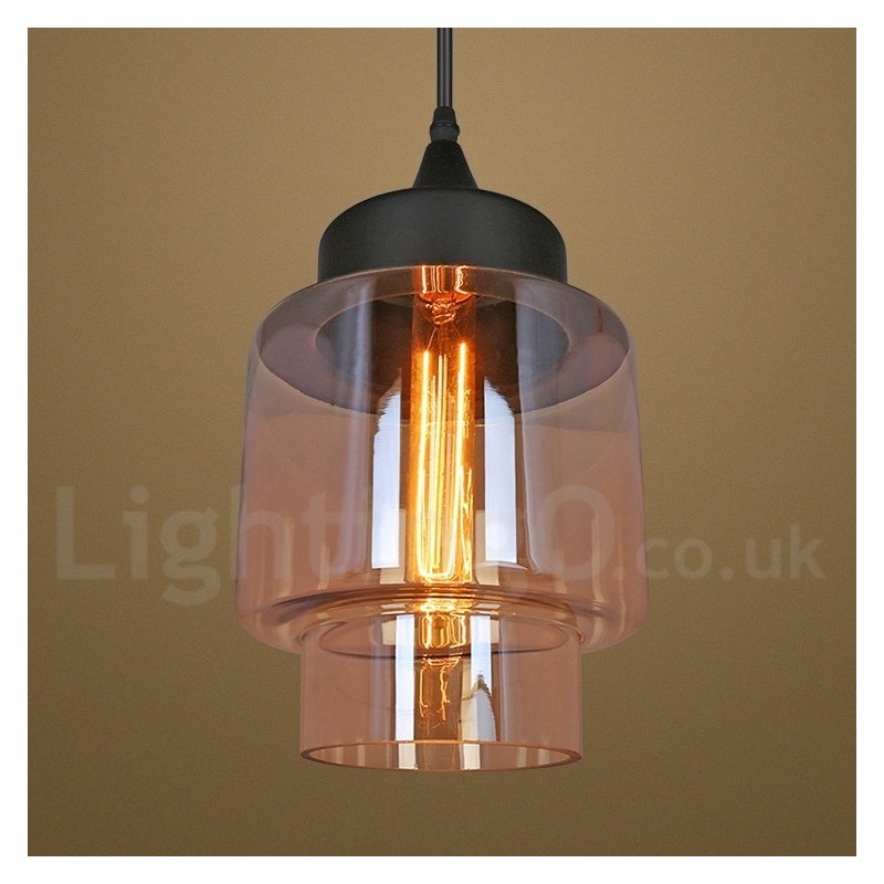 Suspension en verre rustique Lampe suspendue de salon européenne