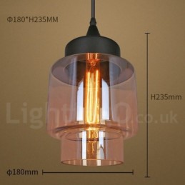 Suspension en verre rustique Lampe suspendue de salon européenne