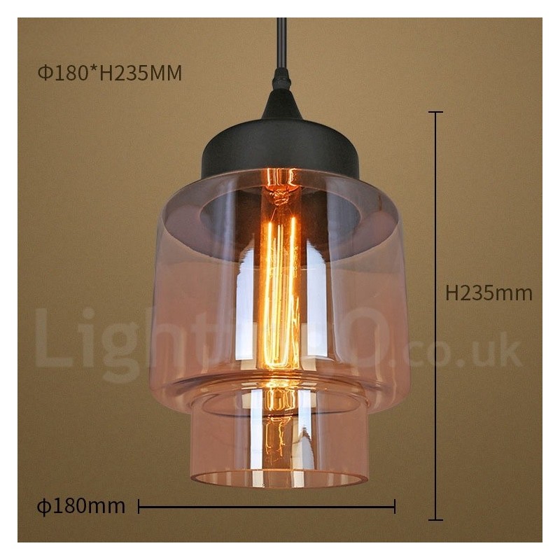 Suspension en verre rustique Lampe suspendue de salon européenne