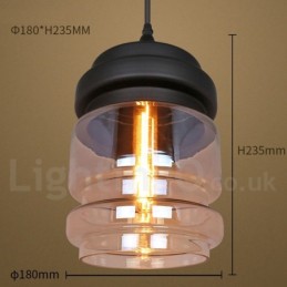 Suspension en verre rustique Lampe suspendue de salon européenne