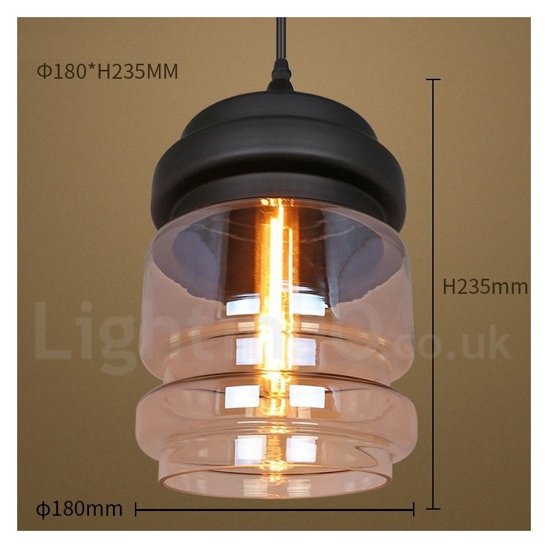 Suspension en verre rustique Lampe suspendue de salon européenne