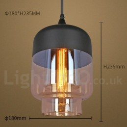 Suspension en verre rustique Lampe suspendue de salon européenne