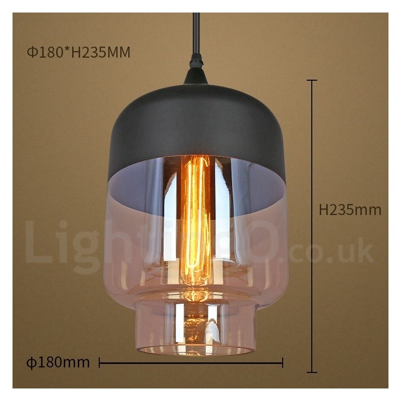 Suspension en verre rustique Lampe suspendue de salon européenne