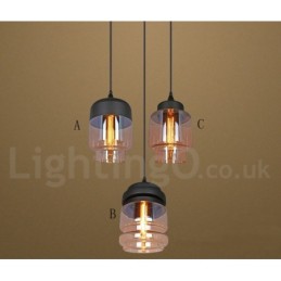 Suspension en verre rustique Lampe suspendue de salon européenne