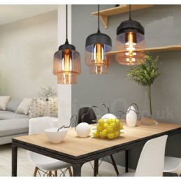 Suspension en verre rustique Lampe suspendue de salon européenne