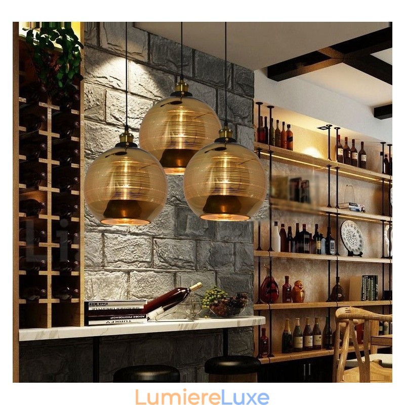 Lampe à suspension européenne en verre pour café