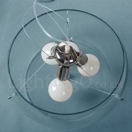 Suspension contemporaine moderne à 3 lumières en verre