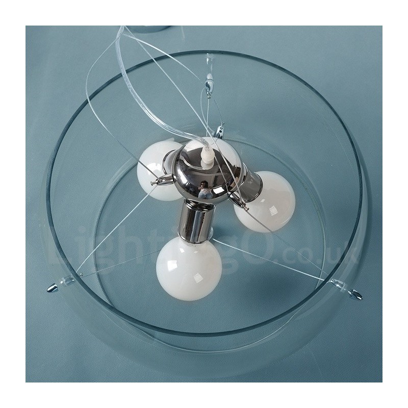 Suspension contemporaine moderne à 3 lumières en verre