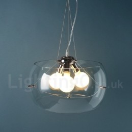 Suspension contemporaine moderne à 3 lumières en verre