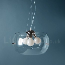Suspension contemporaine moderne à 3 lumières en verre