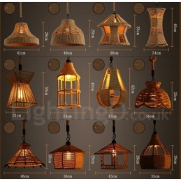 1 lampe suspendue rustique Lodge Cafe en corde de chanvre