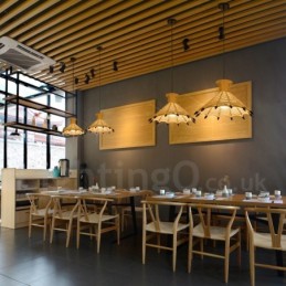 1 lampe suspendue rustique Lodge Cafe en corde de chanvre
