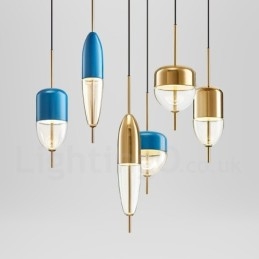 Suspension contemporaine moderne en verre à 1 lumière