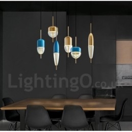 Suspension contemporaine moderne en verre à 1 lumière