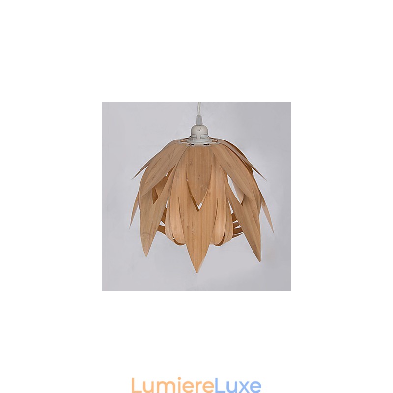Lustre en bambou vintage créatif en forme de cage à oiseaux