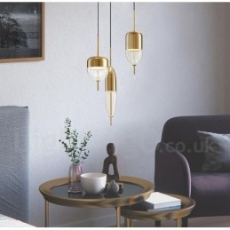 Suspension contemporaine moderne en verre à 1 lumière