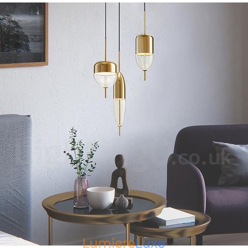 Suspension contemporaine moderne en verre à 1 lumière