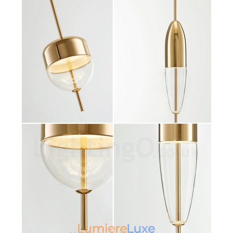 Suspension contemporaine moderne en verre à 1 lumière