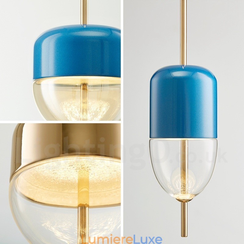 Suspension contemporaine moderne en verre à 1 lumière