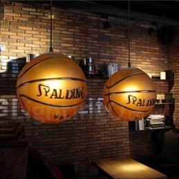 Suspension 1 lumière vintage moderne contemporaine en verre avec abat-jour en forme de basket-ball