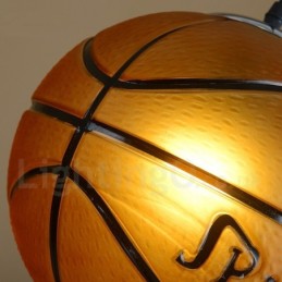 Suspension 1 lumière vintage moderne contemporaine en verre avec abat-jour en forme de basket-ball