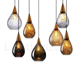 Suspension en verre moderne et contemporaine de style nordique à 1 lumière