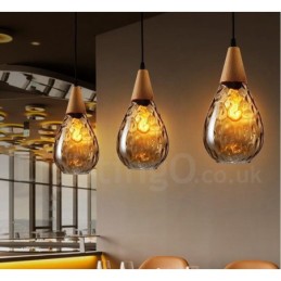 Suspension en verre moderne et contemporaine de style nordique à 1 lumière