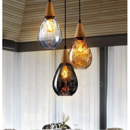Suspension en verre moderne et contemporaine de style nordique à 1 lumière