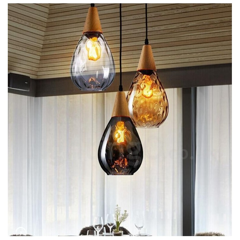 Suspension en verre moderne et contemporaine de style nordique à 1 lumière