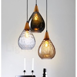 Suspension en verre moderne et contemporaine de style nordique à 1 lumière
