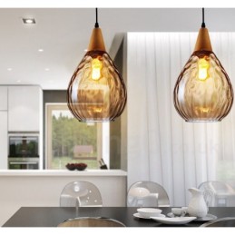 Suspension en verre moderne et contemporaine de style nordique à 1 lumière