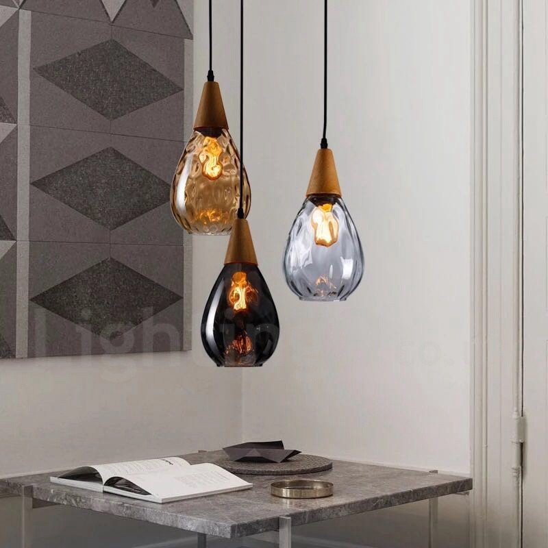 Suspension en verre moderne et contemporaine de style nordique à 1 lumière