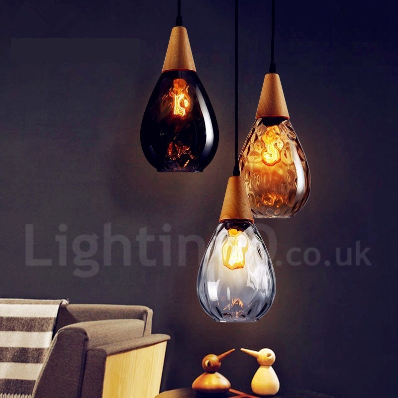 Suspension en verre moderne et contemporaine de style nordique à 1 lumière