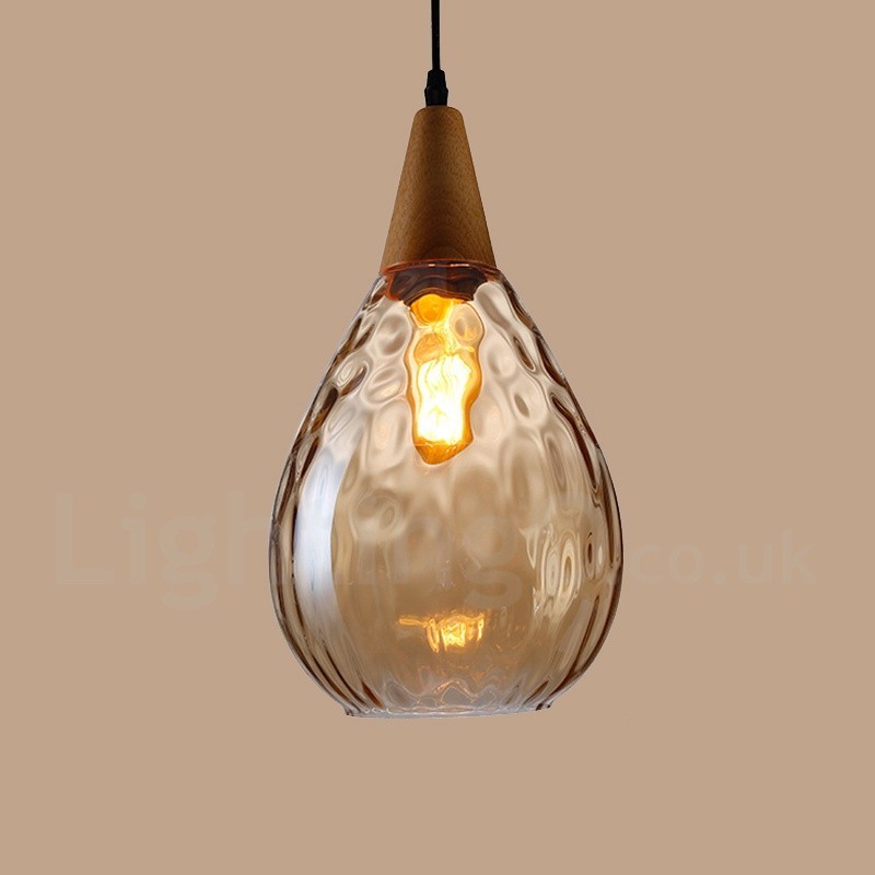 Suspension en verre moderne et contemporaine de style nordique à 1 lumière