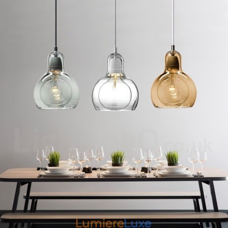 Suspension en verre moderne et contemporaine de style nordique à 1 lumière Suspension en verre moderne et contemporaine de style nordique à 1 lumière