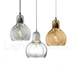 Suspension en verre moderne et contemporaine de style nordique à 1 lumière