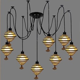 Le lustre rétro en nid d'abeille du pays nordique Lustre lampe Les servantes célestes dispersent les fleurs.