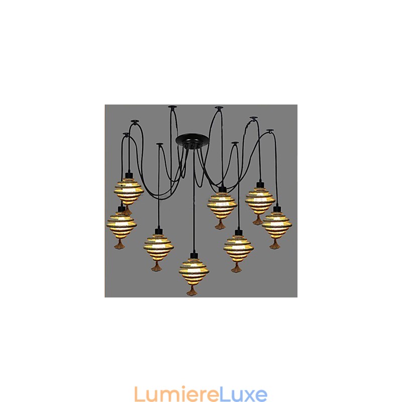 Le lustre rétro en nid d'abeille du pays nordique Lustre lampe Les servantes célestes dispersent les fleurs.